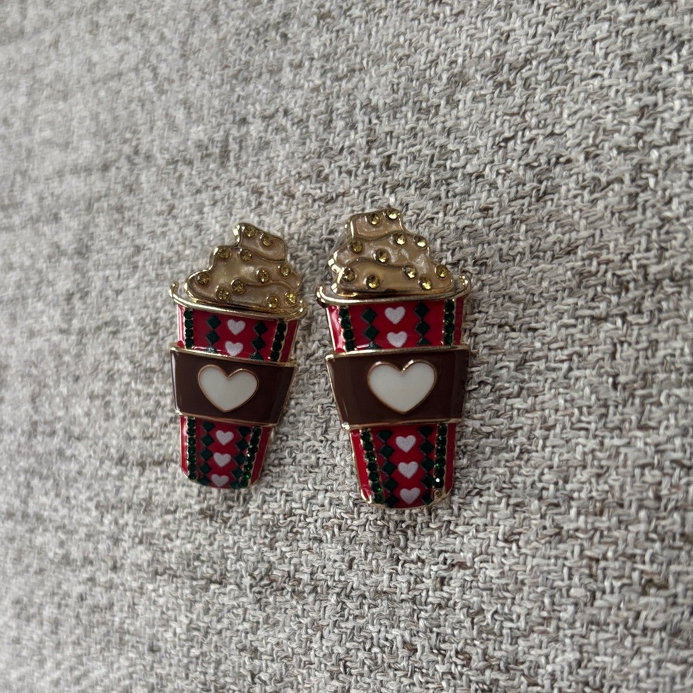 Cute Latte Studded Earrings - Coffee Lover Jewelry - Unique